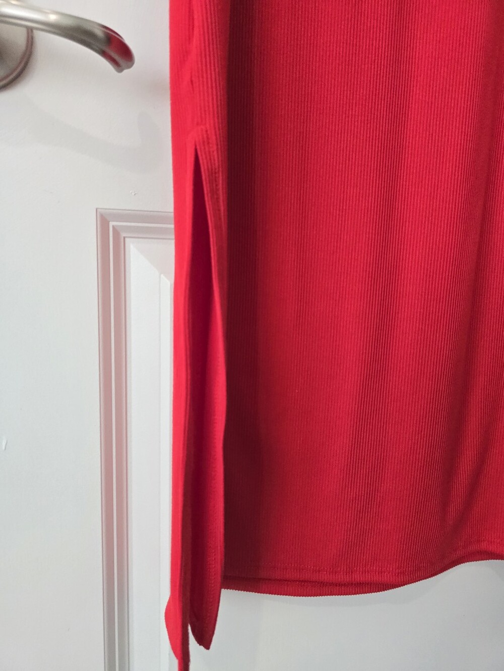NWOT Red Ribbed Dress - Picture 6 of 6